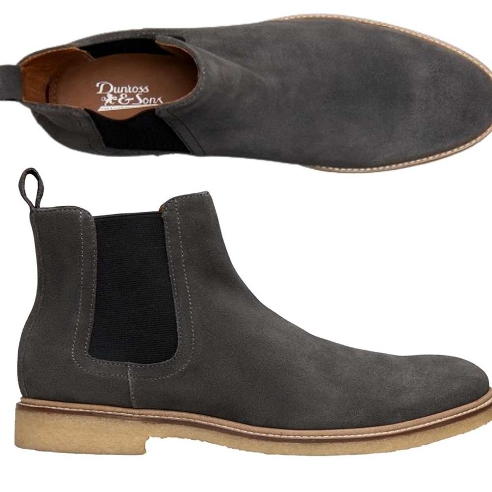 Dunross & Sons Dress-Casual Chelsea Boots for Men, Stylish Shoes for Men - Mens